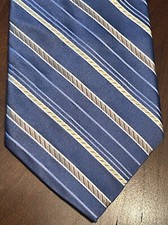 Stafford Blue Gold 100% Silk Men’s Neck Tie Made In Usa