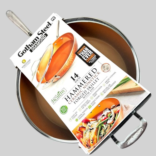 Gotham Steel Diamond Skillet | 14-Inch Nonstick Ceramic with Lid