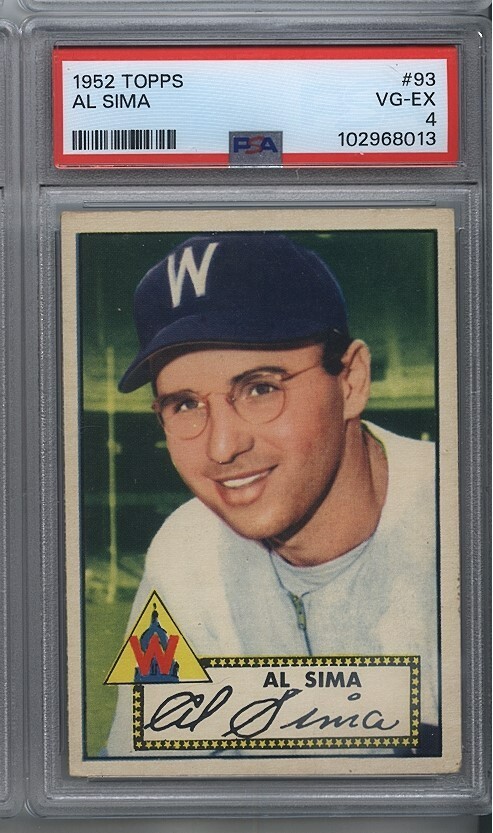 1952 Topps #93 Al Sima Senators  PSA 4