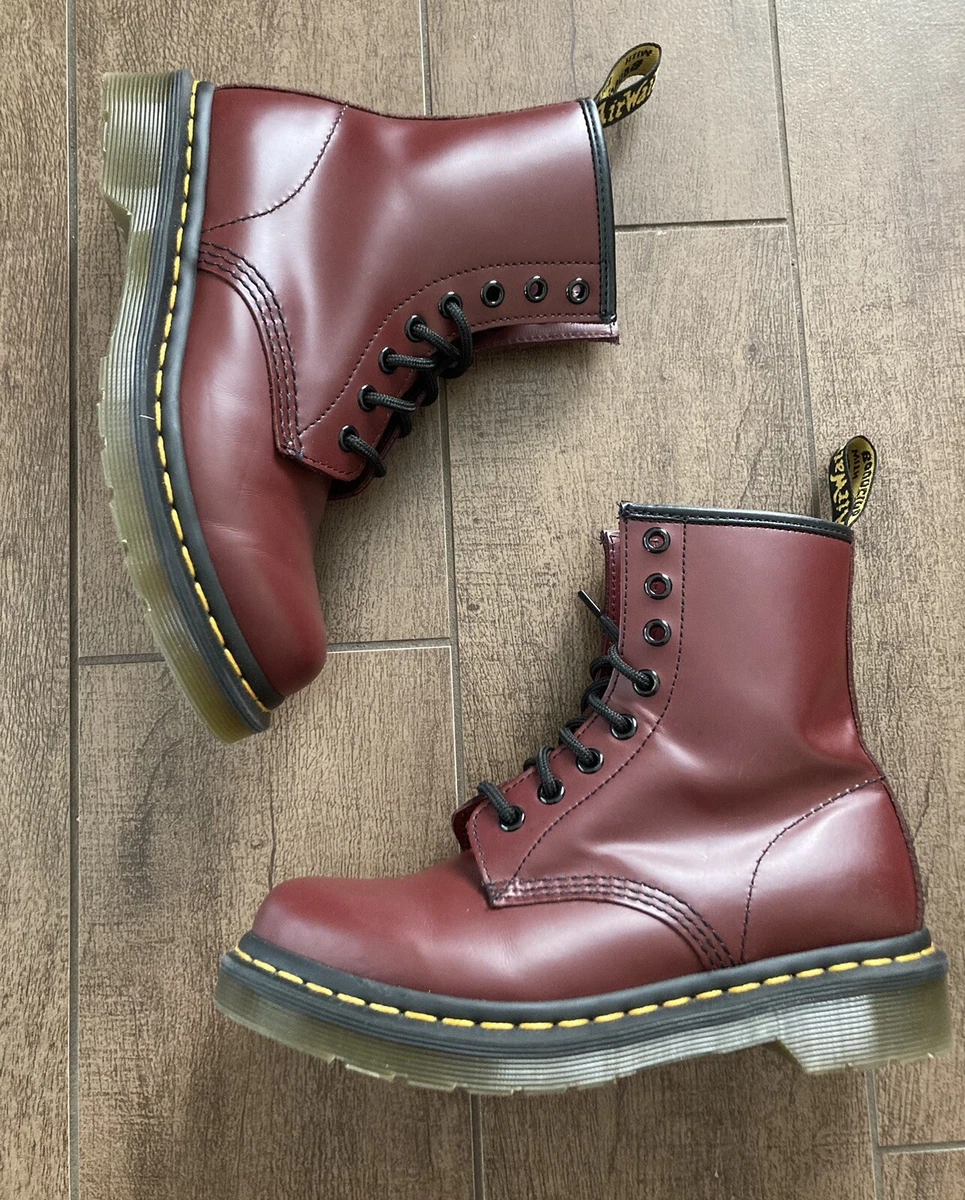 Dr. Martens Women's 1460 Smooth Original 8-Eye Leather Boots Cherry Red Sz 5