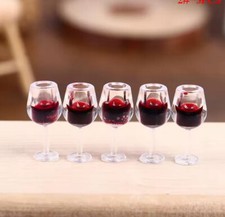 Dollhouse Filled Wine Glasses 1:12 Scale 20x10mm Bar Decor Diorama