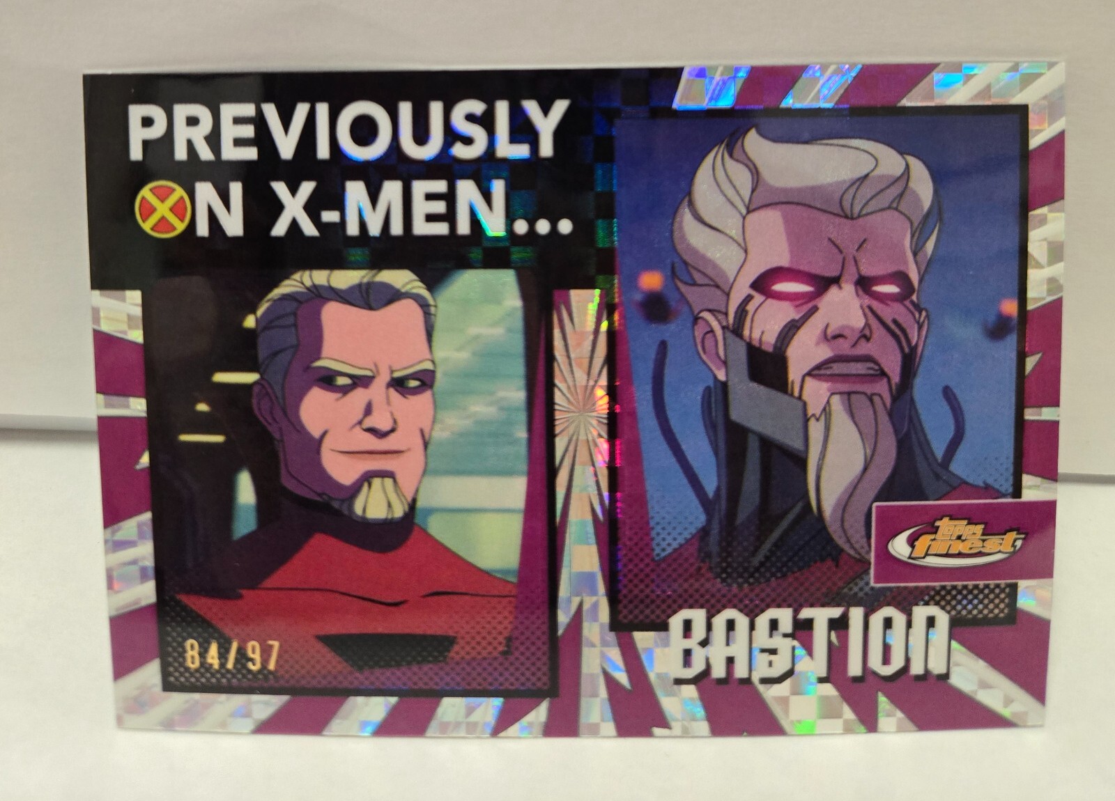 2025 Topps Finest X-Men '97 Bastion Previously on X-Men X-Fractor 84/97- #PO-13
