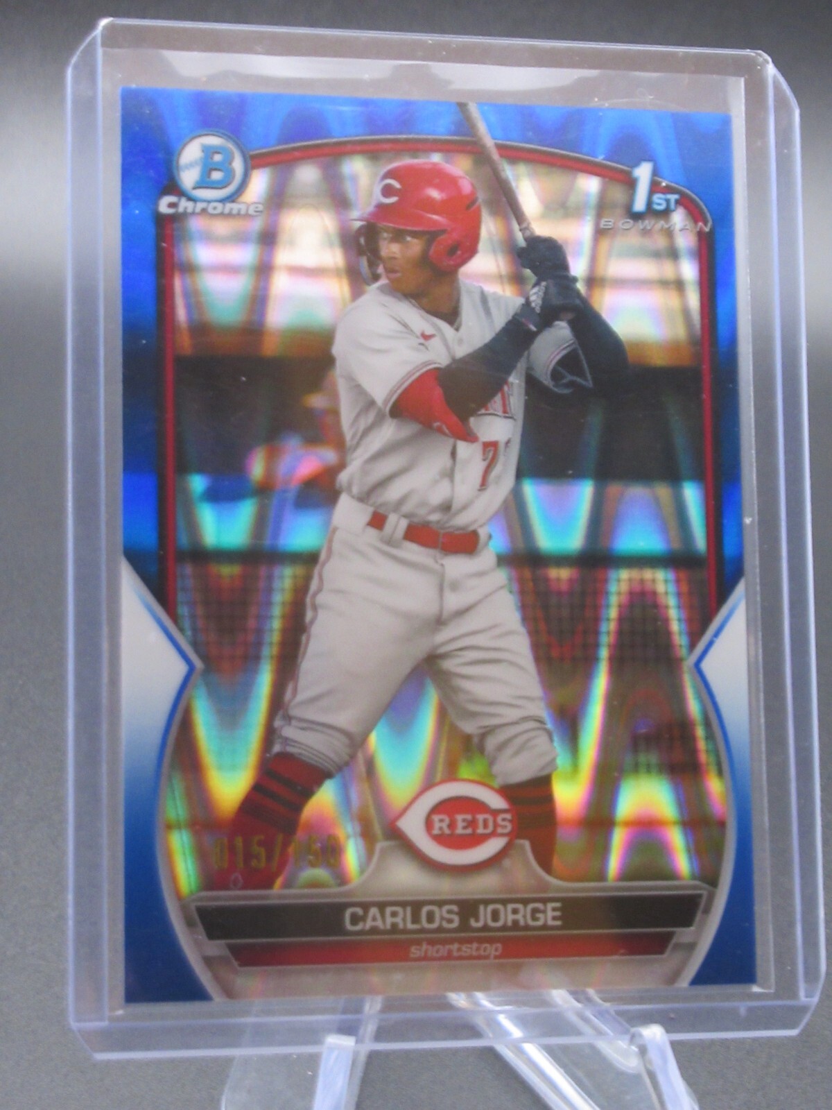 2023 Bowman Chrome Carlos Jorge Blue RayWave Refractor /150 BCP-120 Reds Rookie