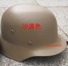 Elmetto militare tedesco WW2 M35 acciaio esercito campo casco moto cappello colore marrone