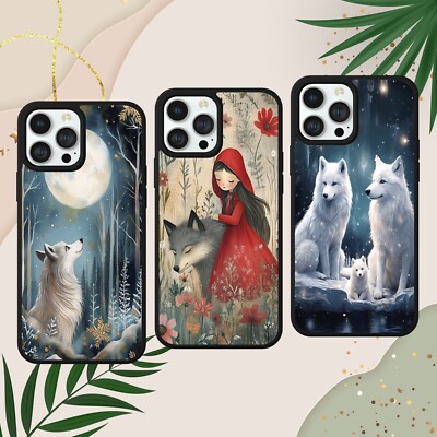 HANDYHÜLLE WOLF MOND FÜR IPHONE SAMSUNG PIXEL GOTHIC NIGHT MAGIC PRINT