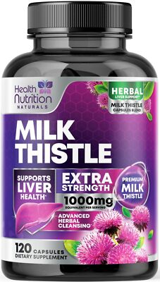 #ad Milk Thistle Supplement for Liver Detox and Cleanse 1000mg Milk Thistle Extract $14.22