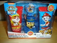 NEW Paw Patrol Soap Scrub set Shampoo body wash bath scrubby Chase