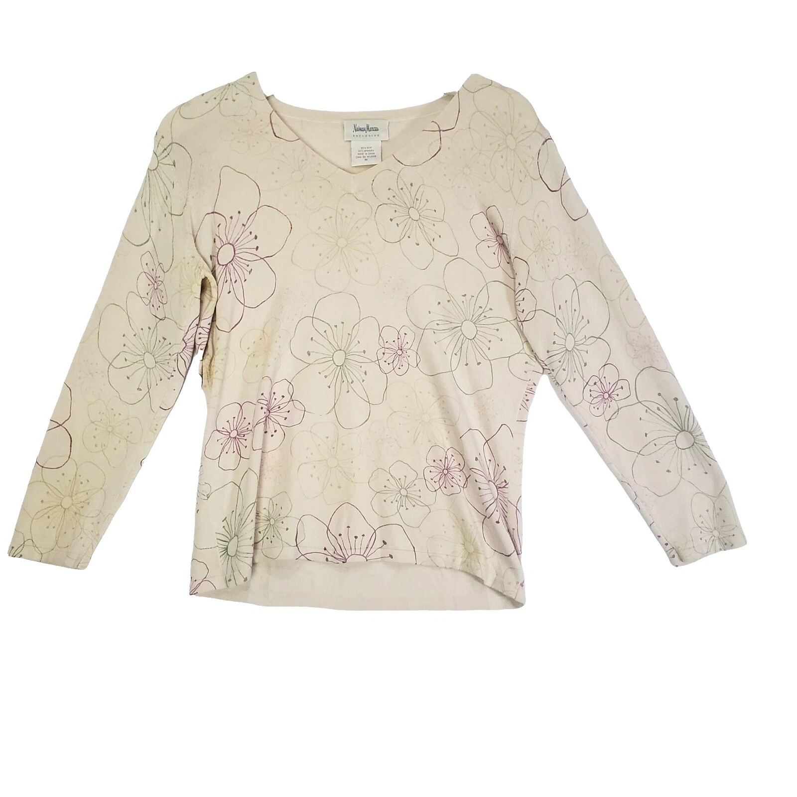 Neiman Marcus Floral Regular Size Sweaters for Women