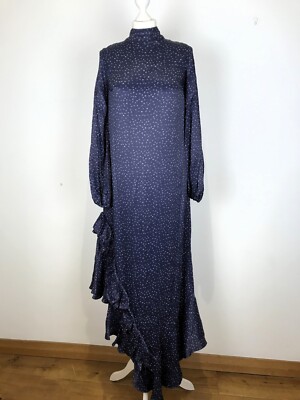 PAPER LONDON Midnight Moon Ruffled Maxi Dress UK8 RRP475