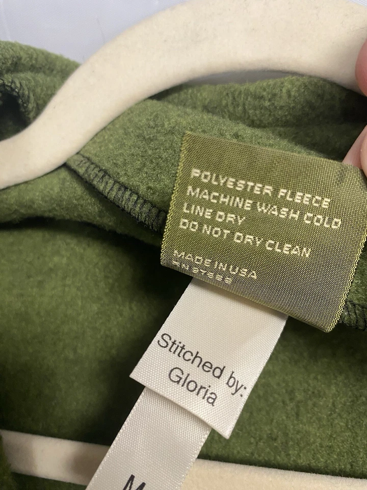 Abrigo Chaqueta Maralyce Ferree Mujer Polar Botón Delantero Hecho en EE. UU. Verde Mediano Foto 4 de 4