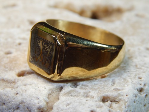 Monogramma Uomo Acciaio Inox, Tono Oro, Floreale Lettera "W", Misura 13, 14 grammi - Foto 9 di 17