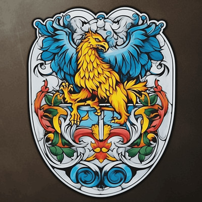 Crest Gryphon Sticker, Mythology Decal, Decal for Car Truck Window Bumper