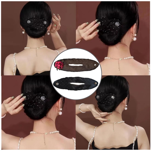 2 Stück Magischer Haarknoten,Blumen Haar Dutt Maker Damen Donut Hair Bun Maker H - Bild 6 von 6