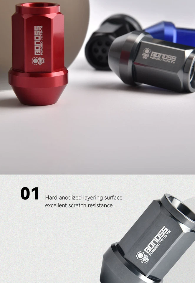 Tuercas de rueda de aluminio BONOSS 20 piezas 12X1,5 para Mazda MX-5 Miata 3 6 Atenza Axela Foto 2 de 4