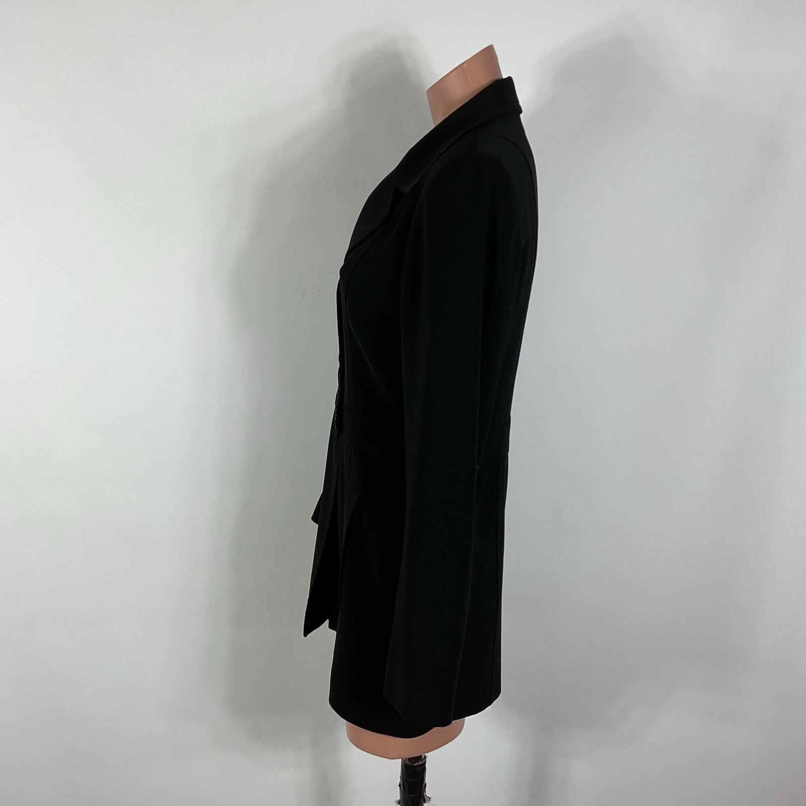 VTG Y2K Bebe 4 Longline Blazer Formal Coat Jacket Mob Wife Black USA MADE image 6