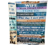 To My Wife From Husband Blanket Throw Anniversary Birthday Gift 50"x60"