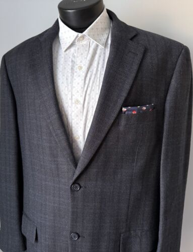 Pendleton Wool Tweed Navy Blue Herringbone Plaid Blazer Jacket Coat Mens 46R - Picture 3 of 18