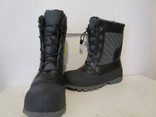 All In Motion Kids Skylar Leather Faux Fur Ankle Waterproof Winter Boots Black 4