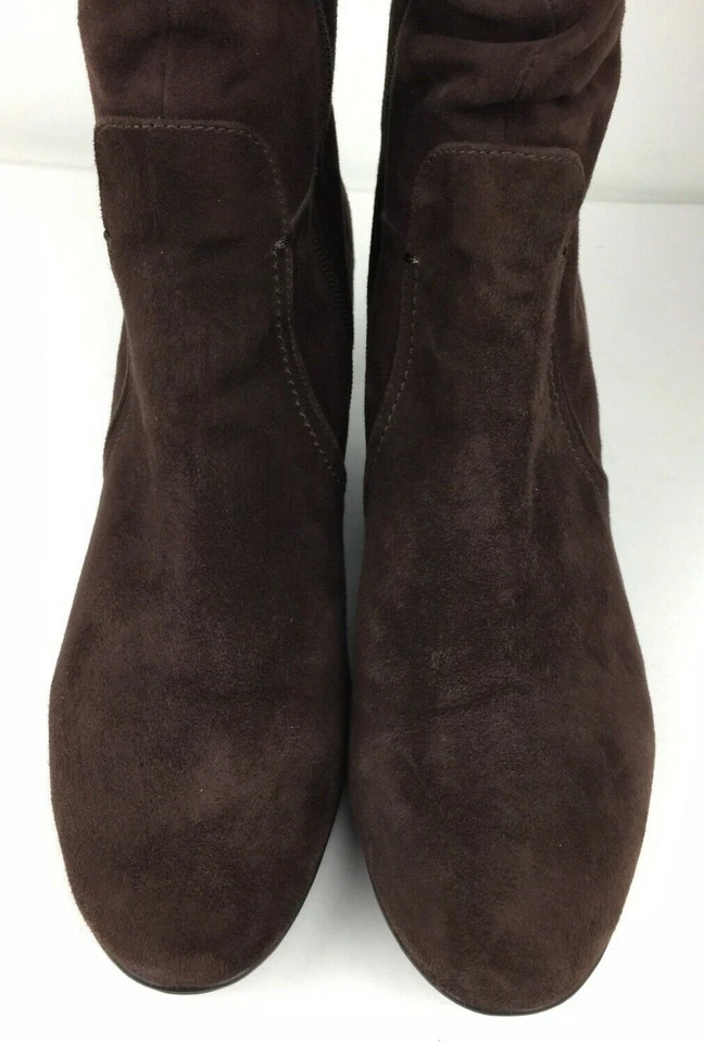 Blondo Boots Women's 9.5 M Lizeth Tall Knee Dark Brown Suede Waterproof Wedge - Image 2 of 4