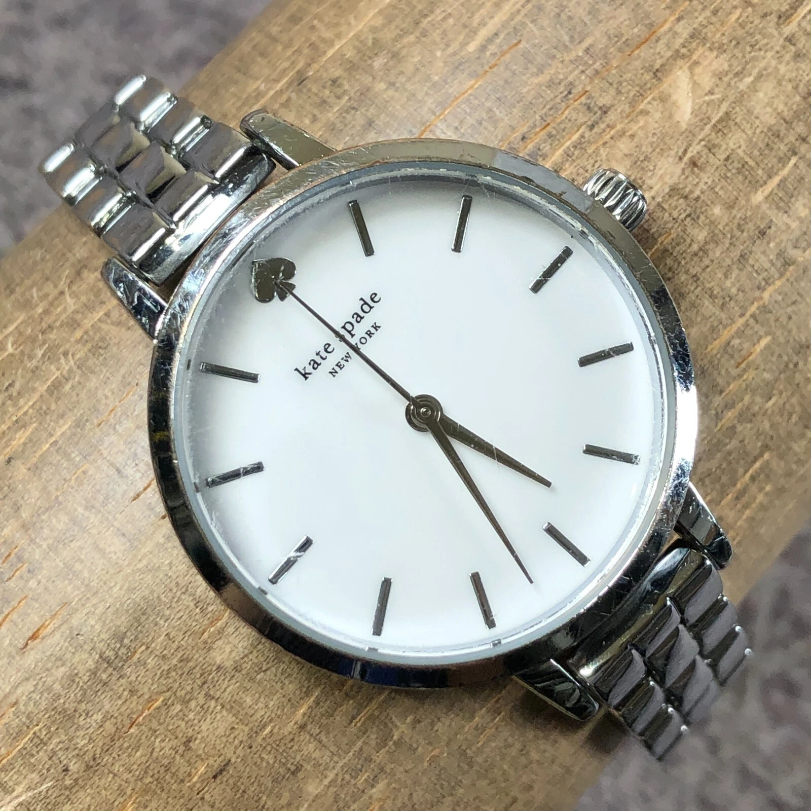 Orologio Kate Spade New York Metro Donna KSW9001 Moda Tono Argento Quarzo 30mm 7"