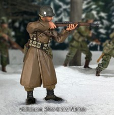W.Britain 25066 U.S. 101st Airborne in Greatcoat Firing M-1 Garand Britains 