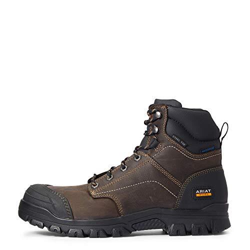 ARIAT WORK Men's 6" Treadfast Steel Toe Waterproof Work Boot Dark Brown - 100346 - Picture 2 of 6