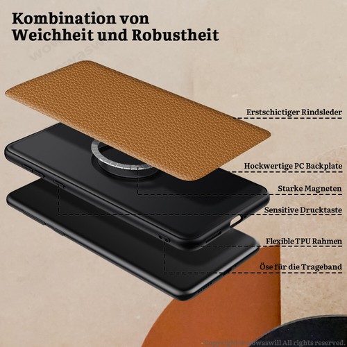 Echtleder Magnet Hülle Magnet Back Cover Magetische KFZ Halterung Case für SONY - Picture 5 of 11