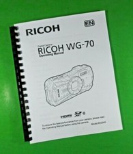 Owners Manual for Ricoh Camera WG-70, Camera 202 Pages W/Clear Covers 