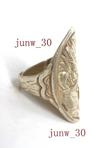 Colección Antigua China Tíbet Plata Hecho a Mano Dragón Anillo Amuleto Decoración Regalo - Imagen 4 de 8