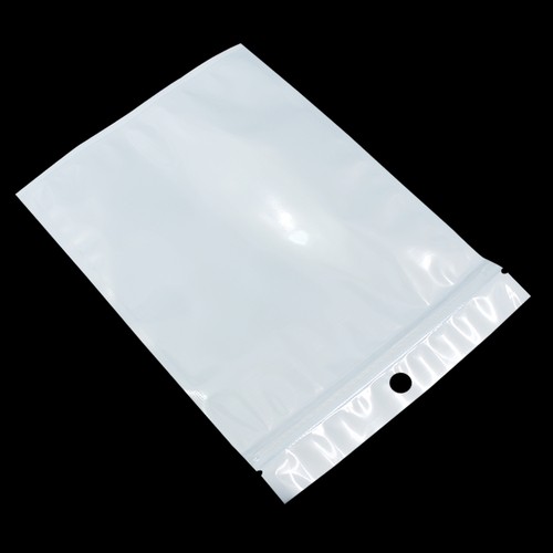 100Pcs For Zip White Clear Lock Plastic Bag Resealable Hang Hole Pouch Accessory - Picture 10 of 12