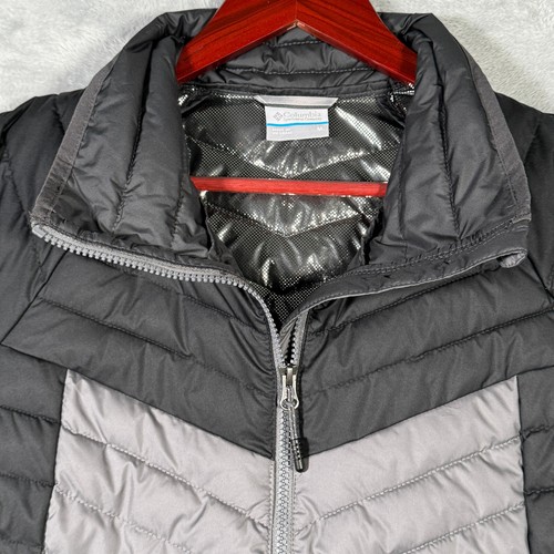 Columbia Jacket Womens M Black Gray Powder Lite II Full Zip Puffer - Picture 2 of 11