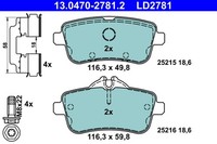 Bremsbelagsatz Scheibenbremse ATE Ceramic 13.0470-2781.2 FüR Mercedes GLE W166