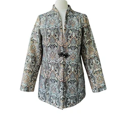 Soft Surroundings Jacket Jacquard Venezia Paisley metallic Party Colorful Sz MED