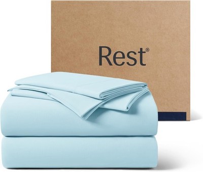 Cooling Sheet Set King Size Light Blue Breathable 4PCS REST Evercool Sheets Yarn