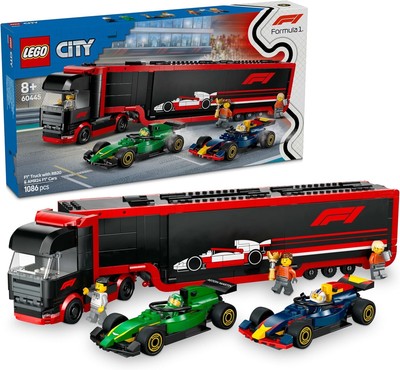 LEGO City F1 Transporter mit RB20 & AMR24 F1 Rennautos - Spielzeug