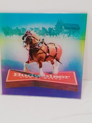 Vintage CARNIVAL Original Prize BUD LIGHT Beer Sign Budweiser Clydesdale 1980s