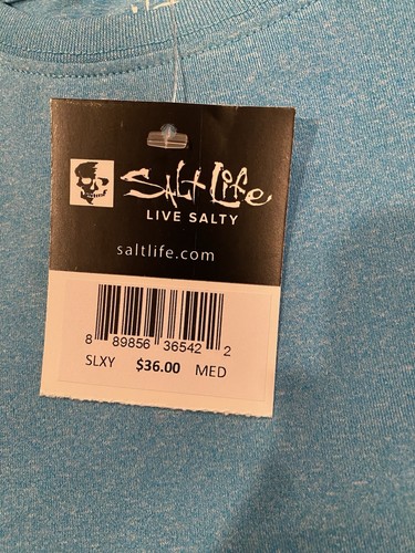 Salt Life Boy’s Aquamarine Live Salty SLX (Drifit) Long Sleeve Shirt NWT M - Picture 4 of 4