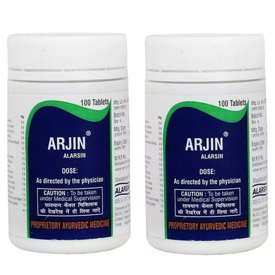 2 x Alarsin ARJIN Tablets (100tab) Useful in High Bp & Heart Problems