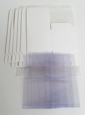 Stampin' Up SET of 6 Retired 3" x 3" WHITE GIFT BOXES w/ ACETATE SLEEVES 142000