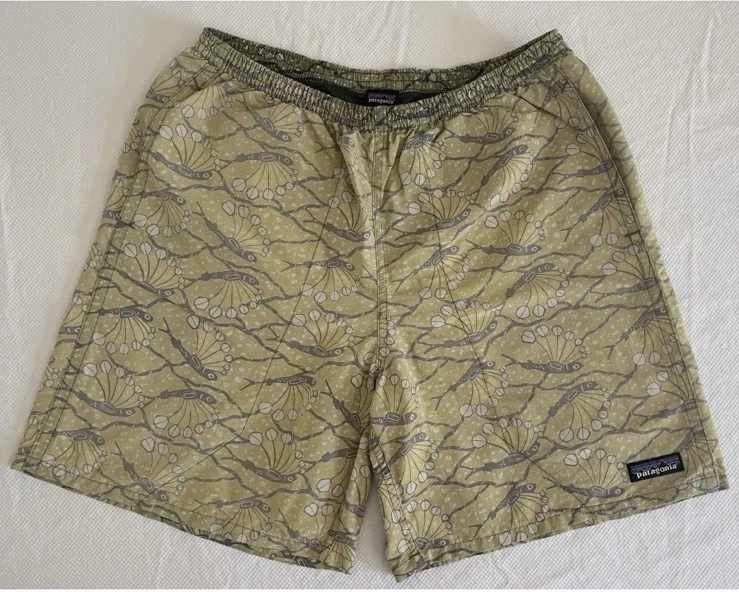 Patagonia Baggies Men’s Shorts Fish Lined Pocket Drawstring Size L