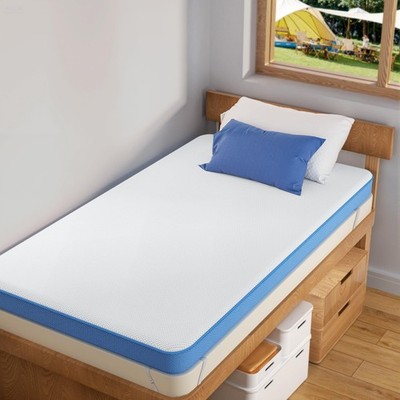 Extra Firm Mattress Topper Twin Size, 4 Inch Firm High Density Memory Foam Be...
