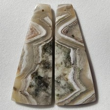 55 Cts Natural Crazy Lace Agate Drilled Pair Cabochon Gemstone 47.3 X 18.6 MM