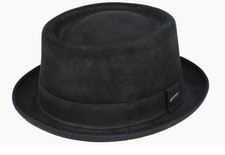 Gladwin Bond Superb Quality Hand Made Pork Pie Hat 100% Sheepskin Leather Hat