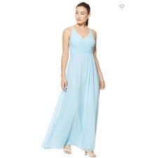 Bill Levkoff Halle Chiffon A Line Princess Dress Light Blue Size 10