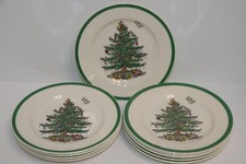 Spode Christmas Tree Salad Plates Made in England LOT of 10 FREE SHIPPING