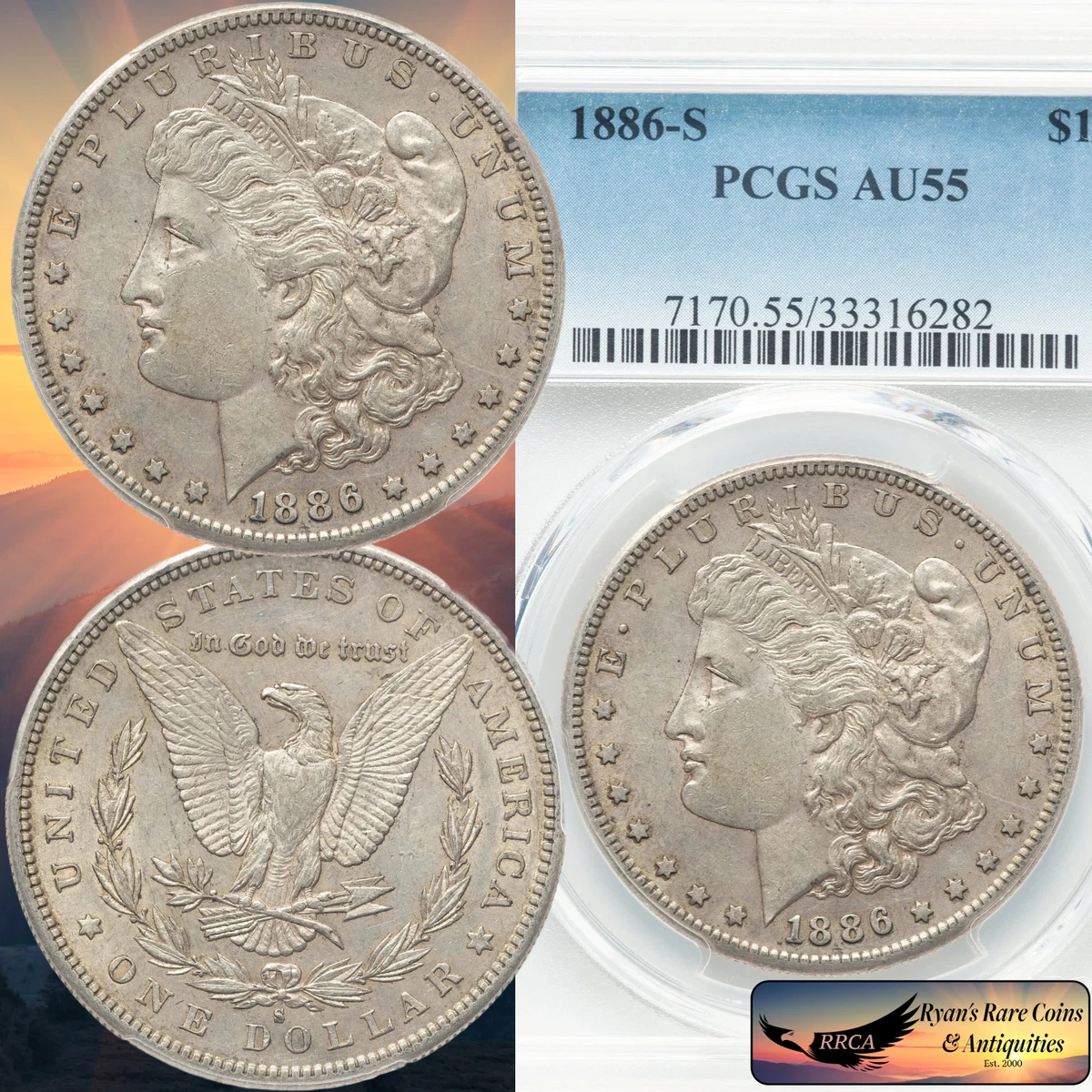 AU 55 Graded Morgan US Dollars (1878-1921) for sale | eBay