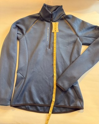 Second Skin 1/4 Zip Pullover Women small Blue Compression Long Sleeve Top 
