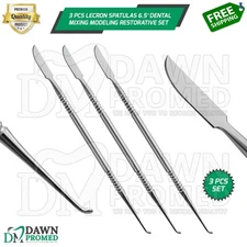 3 Pcs Lecron Spatulas 6.5″ Dental Mixing Modeling Restorative Double Ended Set