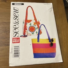 Butterick Pattern B5842 ~ EZ SEE & SEW ~ Market Totes / Shopping Bags 2 Styles