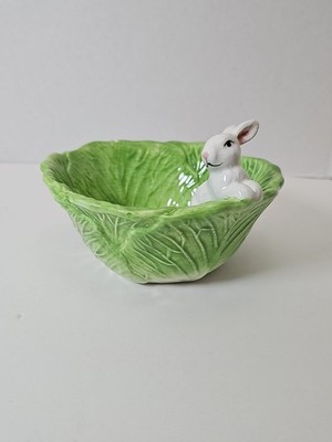 Arlington Designs Figural Bunny Cabbage Bowl 6.5in Spring Easter Decor